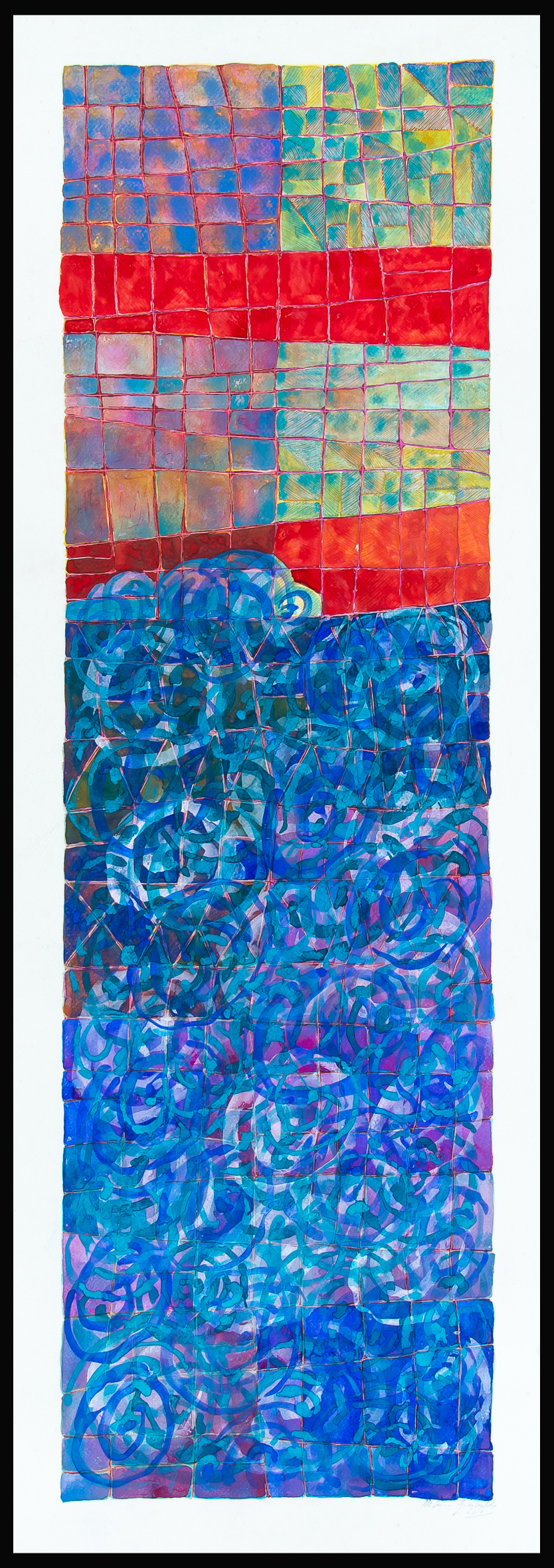 Quadro Aquarela 105x38cm