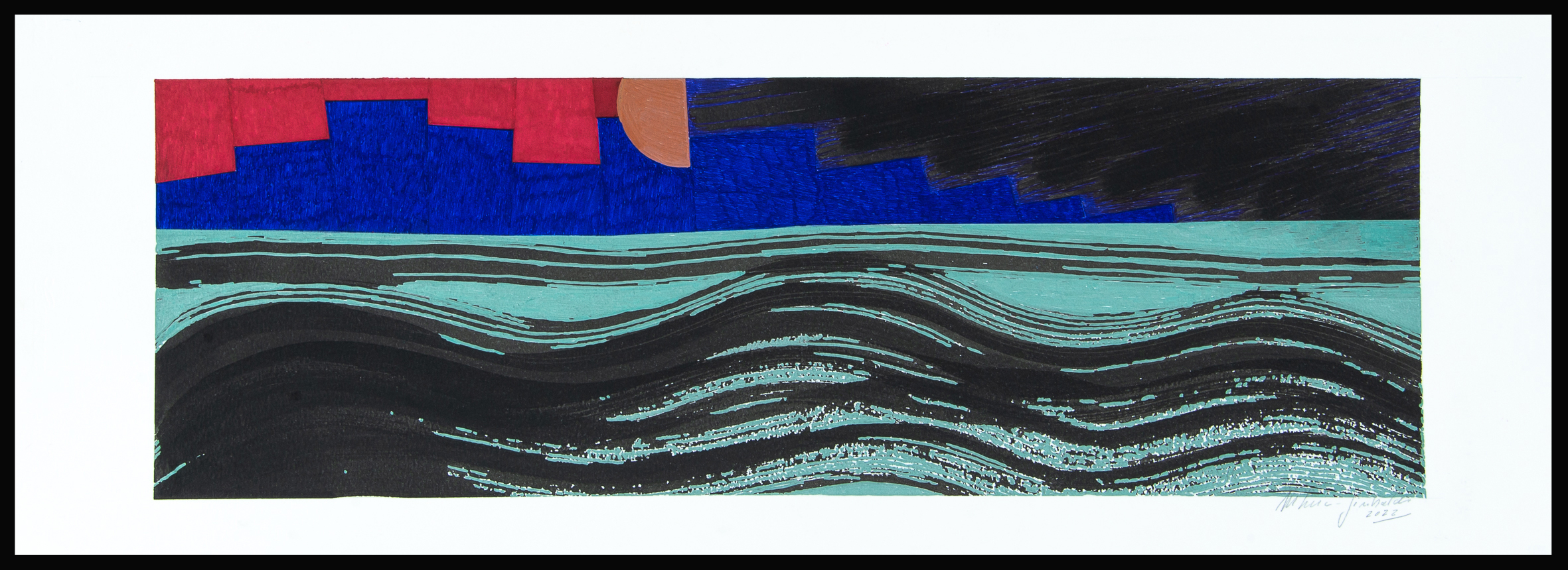 Quadro Aquarela 75x28cm