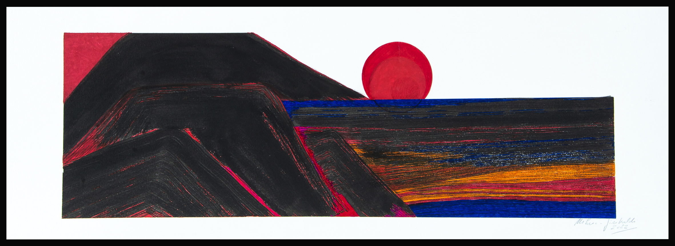 Quadro Aquarela 75x28cm