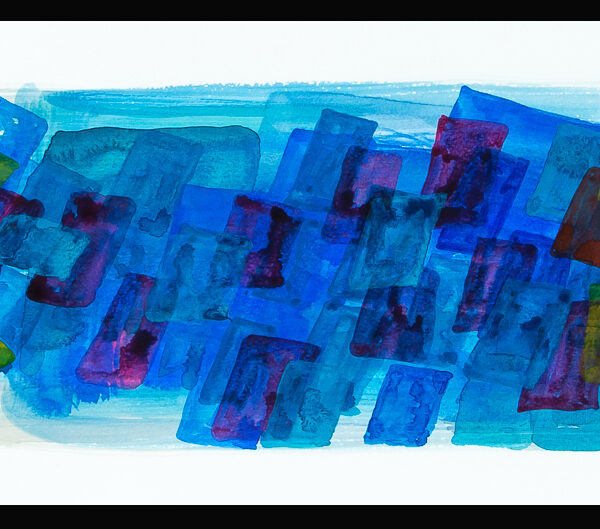 Quadro Aquarela 100x25cm